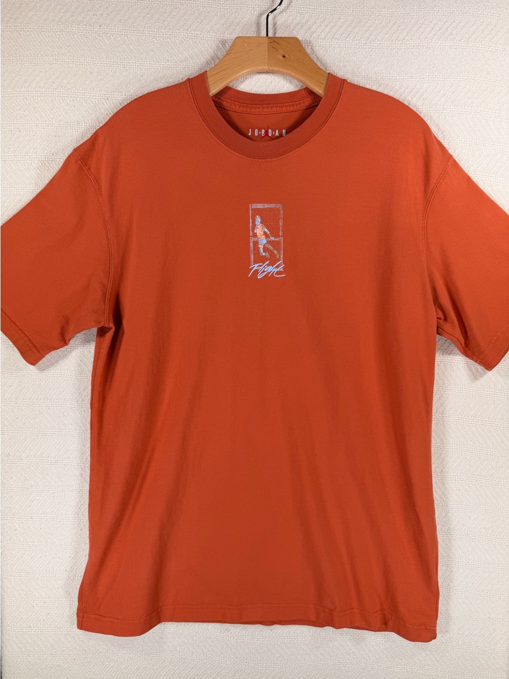 Jordan Graphic Tee Flight Oversized Rusty Orange Streetwear Athleisure Size S